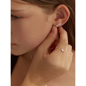 [연말 스페셜 6mm+10mm 진주귀걸이 증정][925 silver] Petit heart chain ring