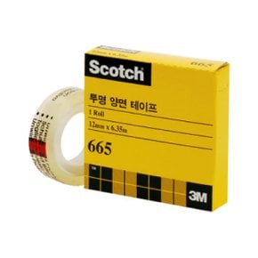 3M 투명양면테이프리필665R-6 오피스팩 - 12x6.35mm 교환리필6롤