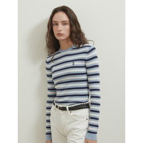 Logo stripe knit_multi blue