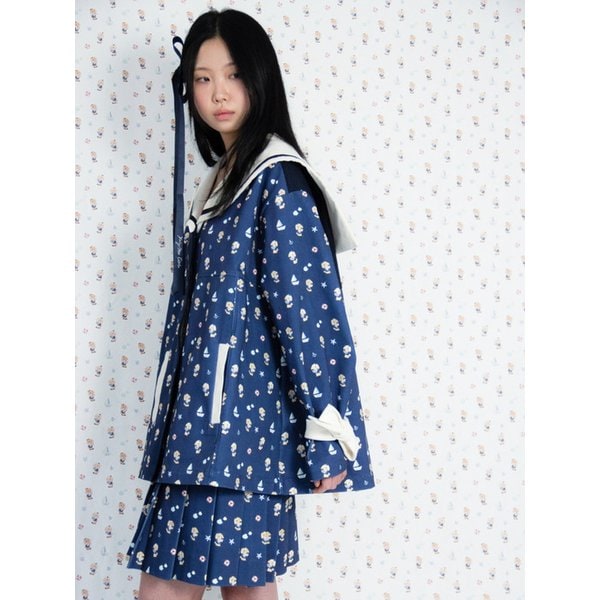 Nautical Ballad Full Navy Rabbit Jacket doll collar