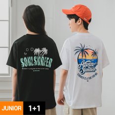 [2PACK] 앨빈클로 주니어 SUMMER 반팔 티셔츠 야자수 SOUL SURFER 반팔 티셔츠 2종 패키지