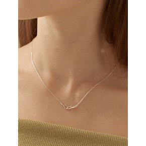 [연말 스페셜 6mm+10mm 진주귀걸이 증정][925 silver] Two-link point necklace