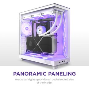 NZXT H6 Flow RGB White 120mm RGB ATX PC CC-H61FW-R1 2면 울트라 클리어 강화 유리 패널 채용