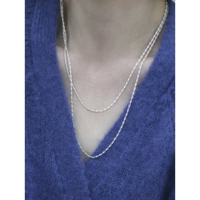 vintage chain long necklace silver