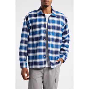 5054639 Obey Bigwig Hugo Check Cotton Flannel Button-Up Shirt