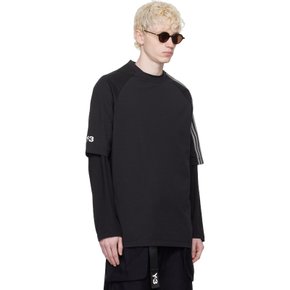 와이쓰리 블랙 스트라이프 티셔츠 IR6265 BLACK/OFF WHITE