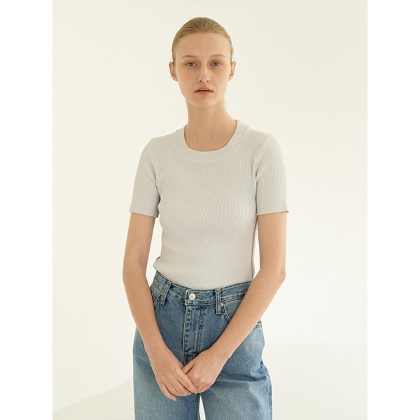 TOR RIBBED SLIM KNIT TOP _2 COLOR