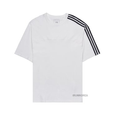 Y-3 SS25 남성 3 스트라이프 티셔츠 JM7845 WHITE