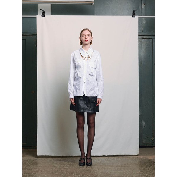 WHITE OVERSIZED MULTI-POCKET SHIRT