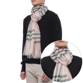 [부산점] 26SS 남성 체크 울 실크 머플러 (8078782 STONE CHECK M 26S)