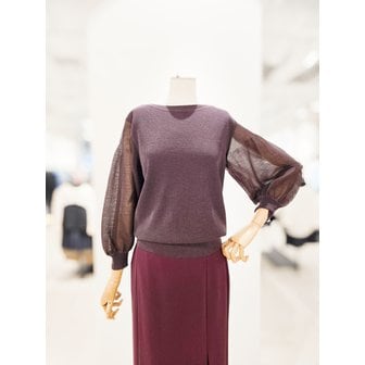 아이잗컬렉션 [파주점] 시스루 골지 퍼프 풀오버 니트 CP8A1PO421