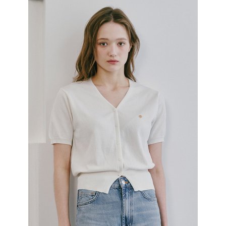 Nouve 브이넥 써머 가디건 - 아이보리 / V-Neck Summer Cardigan - Ivory