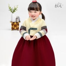 AW158 여진빨강꽃패치 아동한복 여아한복