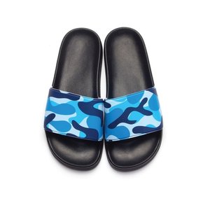 CAMOUFLAGE SLIDE SANDAL - BLUE