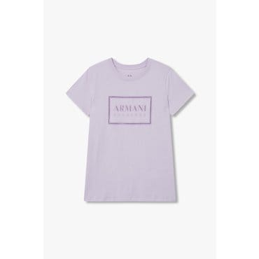 ARMANI EXCHANGE 여성 스퀘어 자수 로고 티셔츠A424130023바이올렛