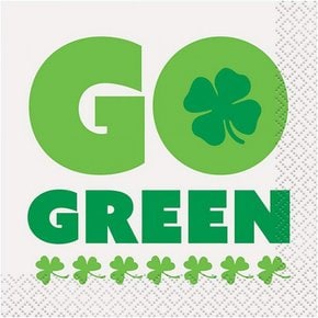 영국직구 제네릭  Go Green 성 패트릭의 날 냅킨(16개 팩)