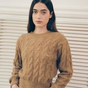 TWIST KNIT PULLOVER BROWN