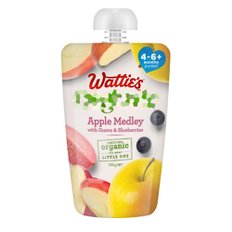 와티스 사과 메들리 구아바 블루베리 퓨레 아기간식 4-6m+ Watties Apple Pureed 120g 8개