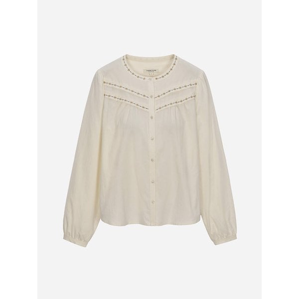 [KiiiKiii PICK] 플라워 자수 포인트 블라우스_T256MBL165W