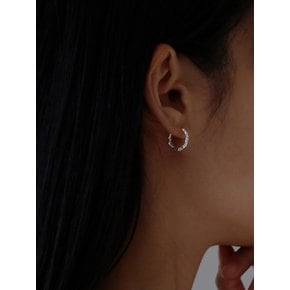 [Silver 925] Glitter Hammer One-touch Earrings