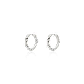 [Silver 925] Glitter Hammer One-touch Earrings