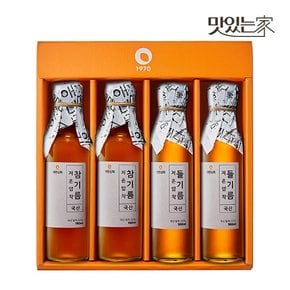 50년전통 대현상회 저온압착 국산 참기름 들기름 180ml 4병 선물세트 (선물케이스포장)