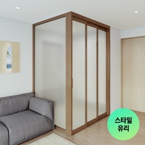 우디 3연동 중문 1301~1500(ㄱ자 오픈형 스타일유리)