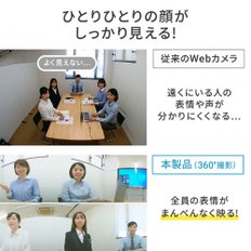 Web Zoom Skype Teams 3m 400-CAM084 산와 다이렉트 360도 카메라 노이즈 경감 마이크 탑재