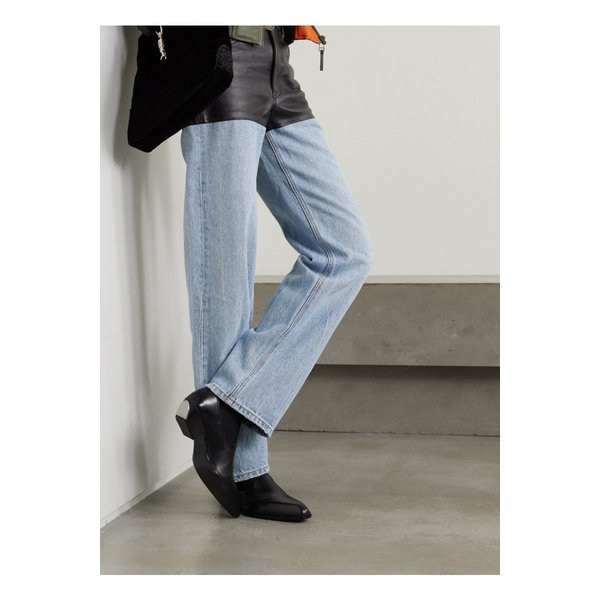 슬릭 가죽 앵클 부츠 블랙 1647597321137732