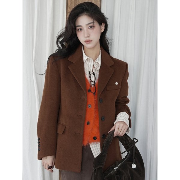[유니 PICK] HAIRY ALPACA LAMSWOOL JACKET [MELANGE GREY][BROWN]
