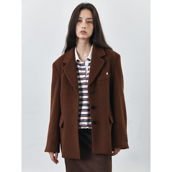 [유니 PICK] HAIRY ALPACA LAMSWOOL JACKET [MELANGE GREY][BROWN]