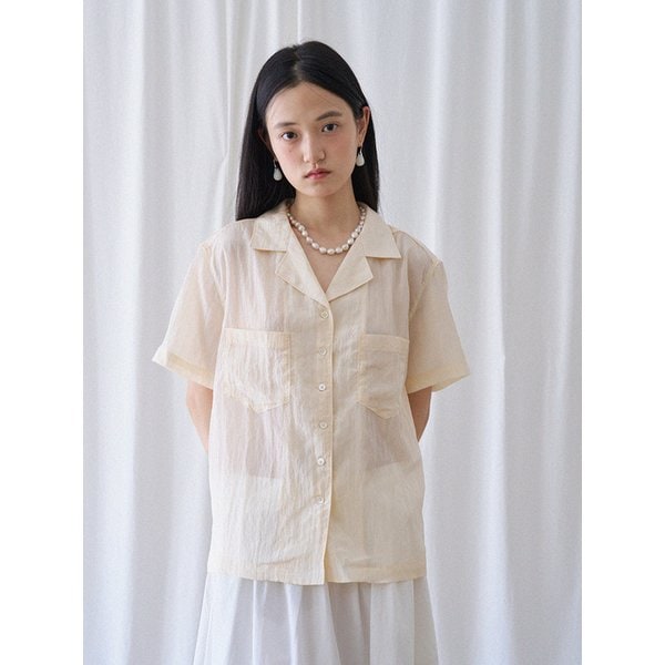 [단독] Glossy Wrinkle Shirt (Butter)