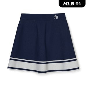 MLB [코리아공식] 여성 스포티브 바시티 니트 플레어 스커트 NY (L.Navy)