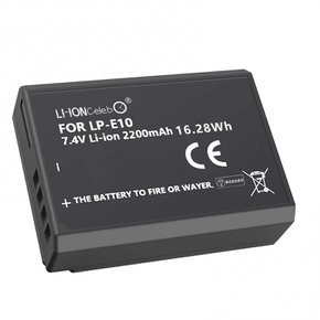 리튬 이온 셀럽 LP-E10 캐논 EOS 키스 X50 키스 X70 키스 X90 (PSE) 7.4V 2200mAh 카메라 디지털