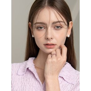 14K 블랑코도우 천연 담수진주 버튼 귀걸이