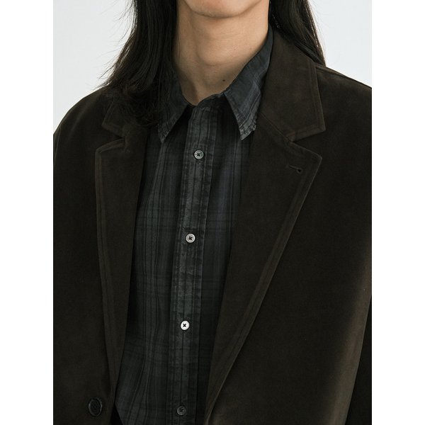 Suede crop jacket (brown)