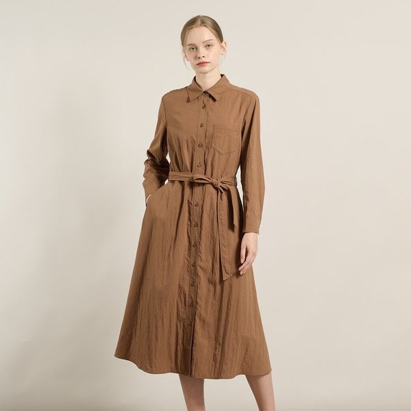 [여주점] 올앤선드리 셔츠형 A라인 원피스 A5F8O681