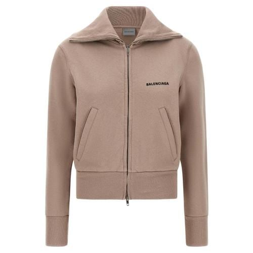 발렌시아가 로고 자수 코튼 집업 자켓 BA345222BM BEIGE