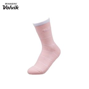 VBEB 스트라이프 중목 여성 골프양말 핑크 _P386104759