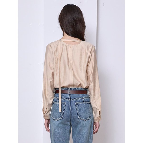 Cowl Neck Blouse  Beige (KE5860M05A)