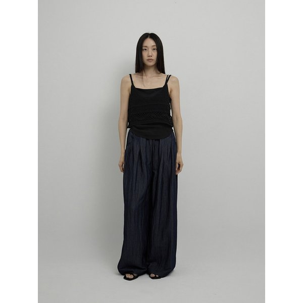 COTTON CROCHET TOP - BLACK