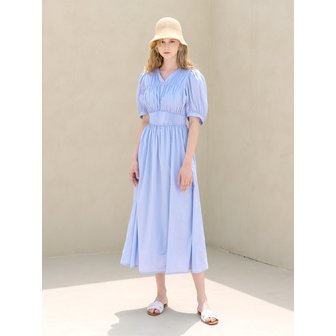 스튜디오다리 PUFF SHIRRING DRESS-SKY BLUE