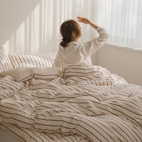 스트라이프 SS 이불+토퍼+베개커버 리버서블 극세사 겨울 차렵이불세트