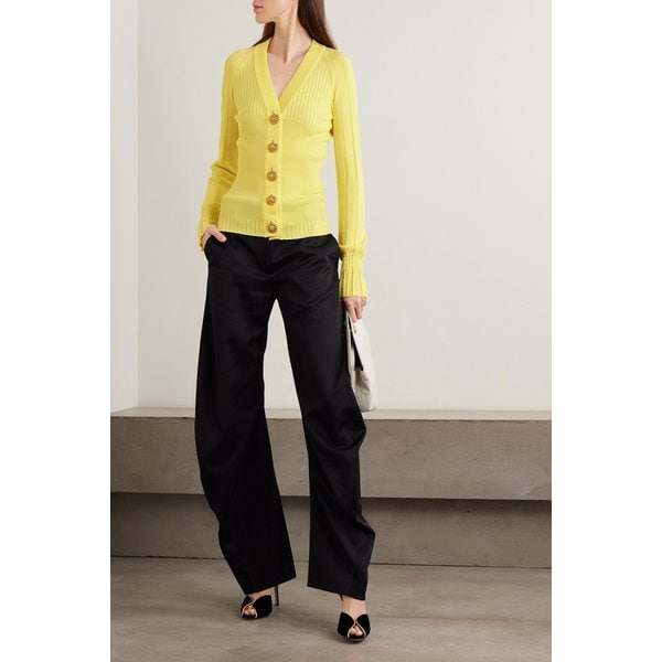 글래머러스 메달리온 버튼 리브 니트 가디건 46376663162945913