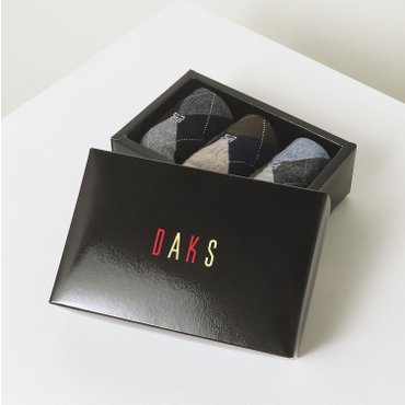 닥스 DBSS4F801BK [남성중목3족] 면혼방 아가일 체크 중목 3족세트