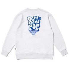 CREWNECK ROLL&POP WHITE MELANGE 욜프 크루넥 롤앤팝 화이트 멜란지