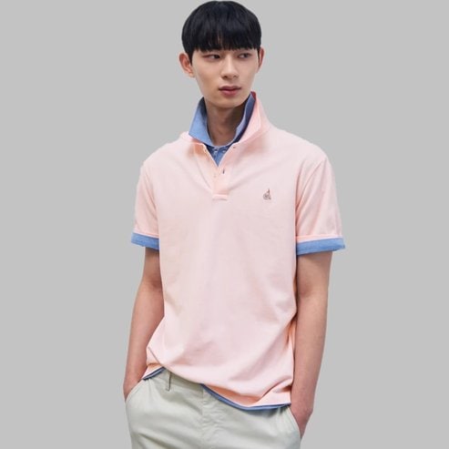 빈폴 24SS (Essential) 남녀공용 수피마 코튼 피케 티셔츠 -  라이트핑크(BC4242E01Y)