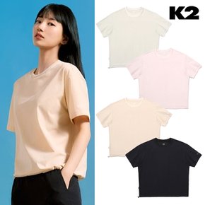 여성 냉감티셔츠 코드텐 아이스 우븐 반팔 라운드티 KWM23260 (정가 99,000)