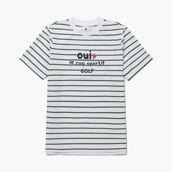 [여주점] 여성 스트라이프 라운드넥 반팔 티셔츠 GQ222LRS44  GREEN