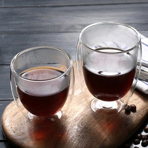 홈카페 이중유리컵 350ml